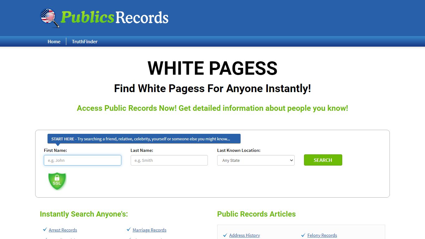 Find White Pagess For Anyone Instantly! - publicsrecords.com